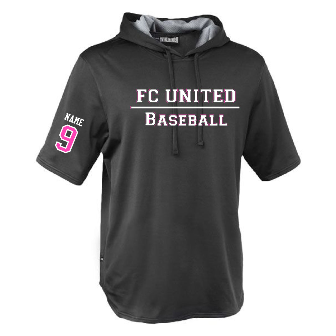 FCU Travel Baseball Fleece Short Sleeve Hoodie TEXT Logowear FCU Travel Baseball Black Adult XS