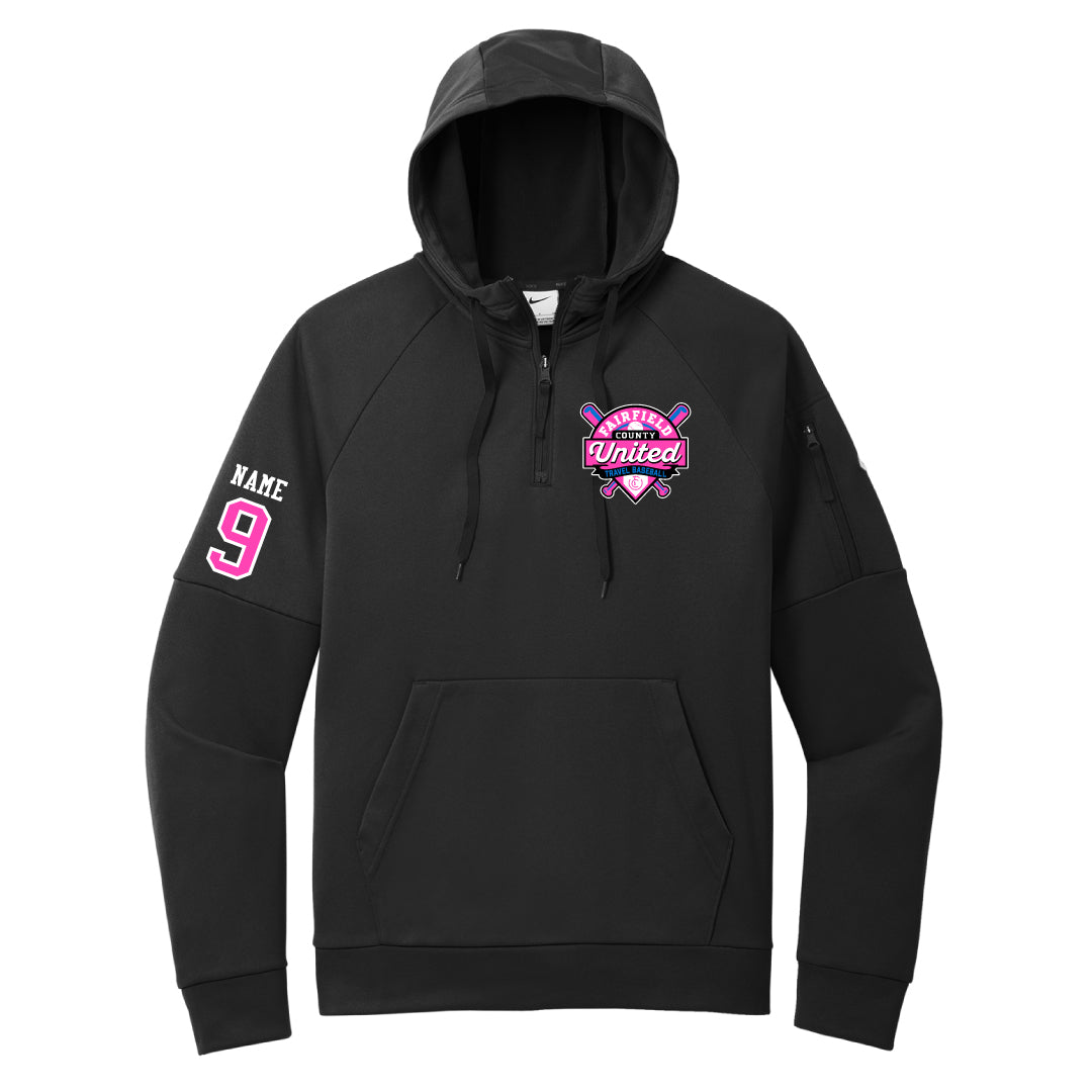 FCU Travel Baseball Nike Therma-FIT Pocket 1/4-Zip Fleece Hoodie Logowear FCU Travel Baseball Black Adult XS