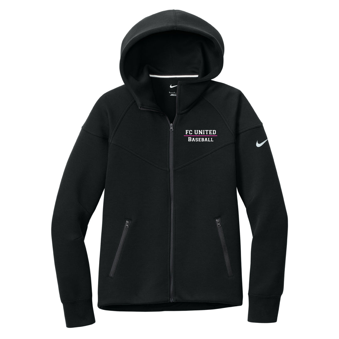 FCU Travel Baseball Nike Tech Fleece Full-Zip Hoodie -TEXT Logowear FCU Travel Baseball Black Ladies XS