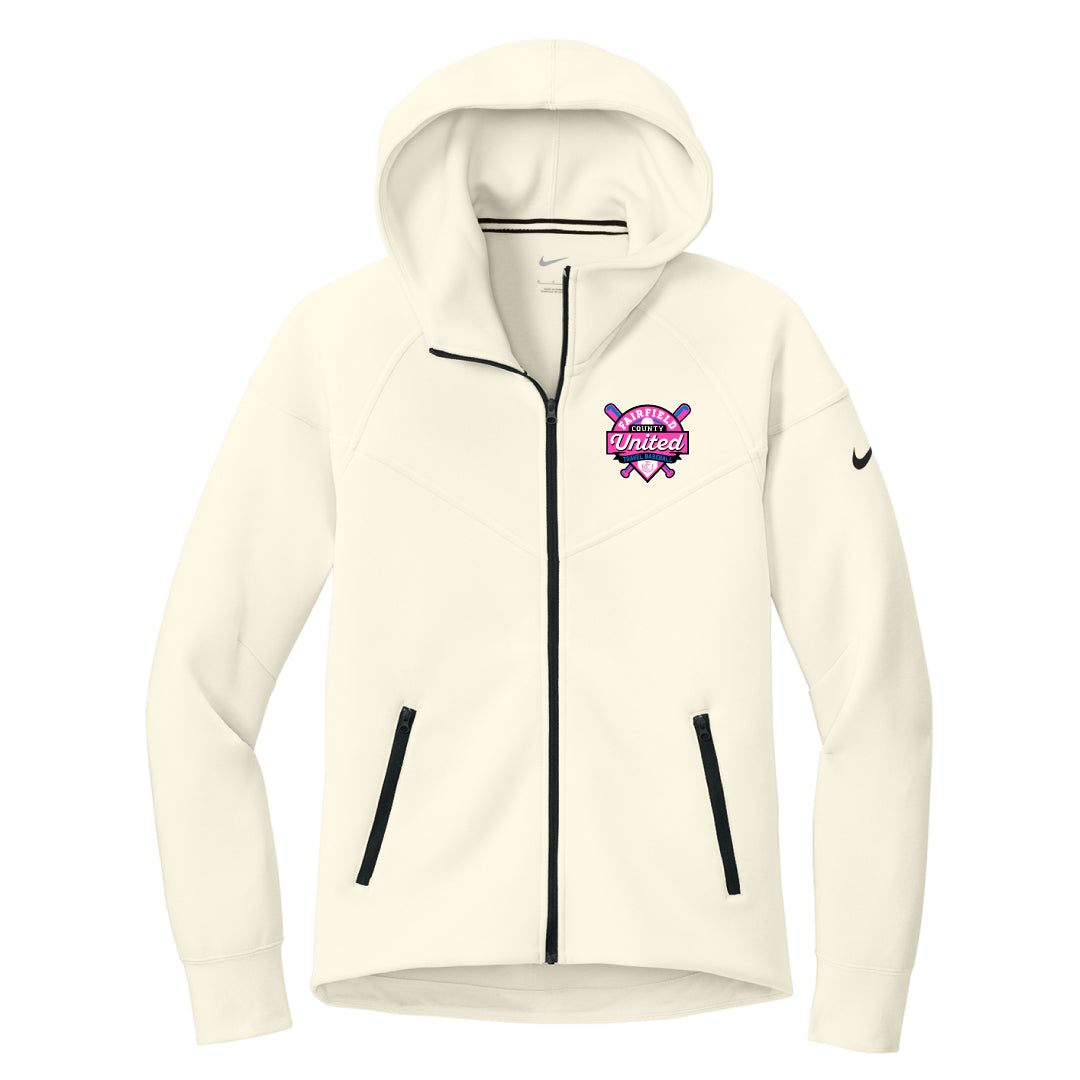 FCU Travel Baseball Nike Tech Fleece Full-Zip Hoodie Logowear FCU Travel Baseball Pale Ivory Ladies XS