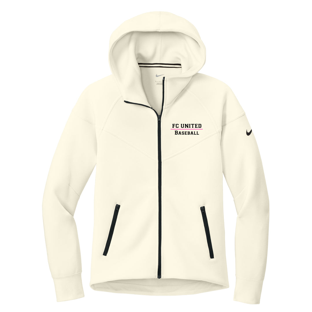 FCU Travel Baseball Nike Tech Fleece Full-Zip Hoodie -TEXT Logowear FCU Travel Baseball Pale Ivory Ladies XS