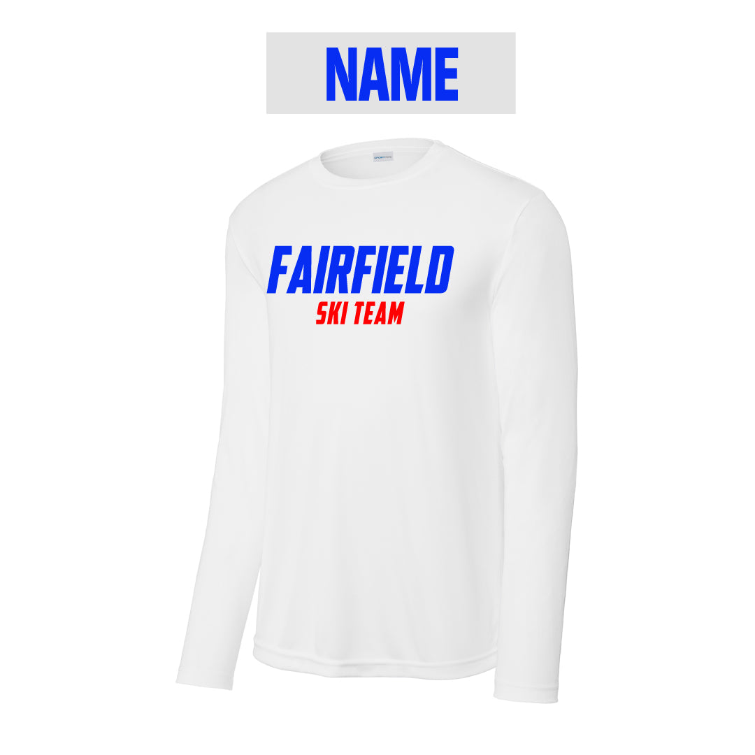Fairfield Ski Team Performance Long Sleeve Logowear Fairfield Ski White Adult XS