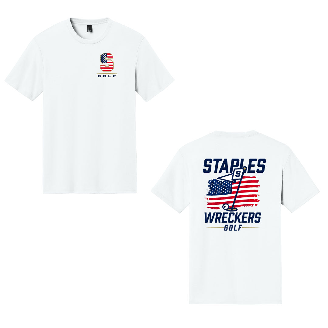 Staples Boys Golf Tri Blend Short Sleeve-USA Logowear Staples Boys Golf White Adult S
