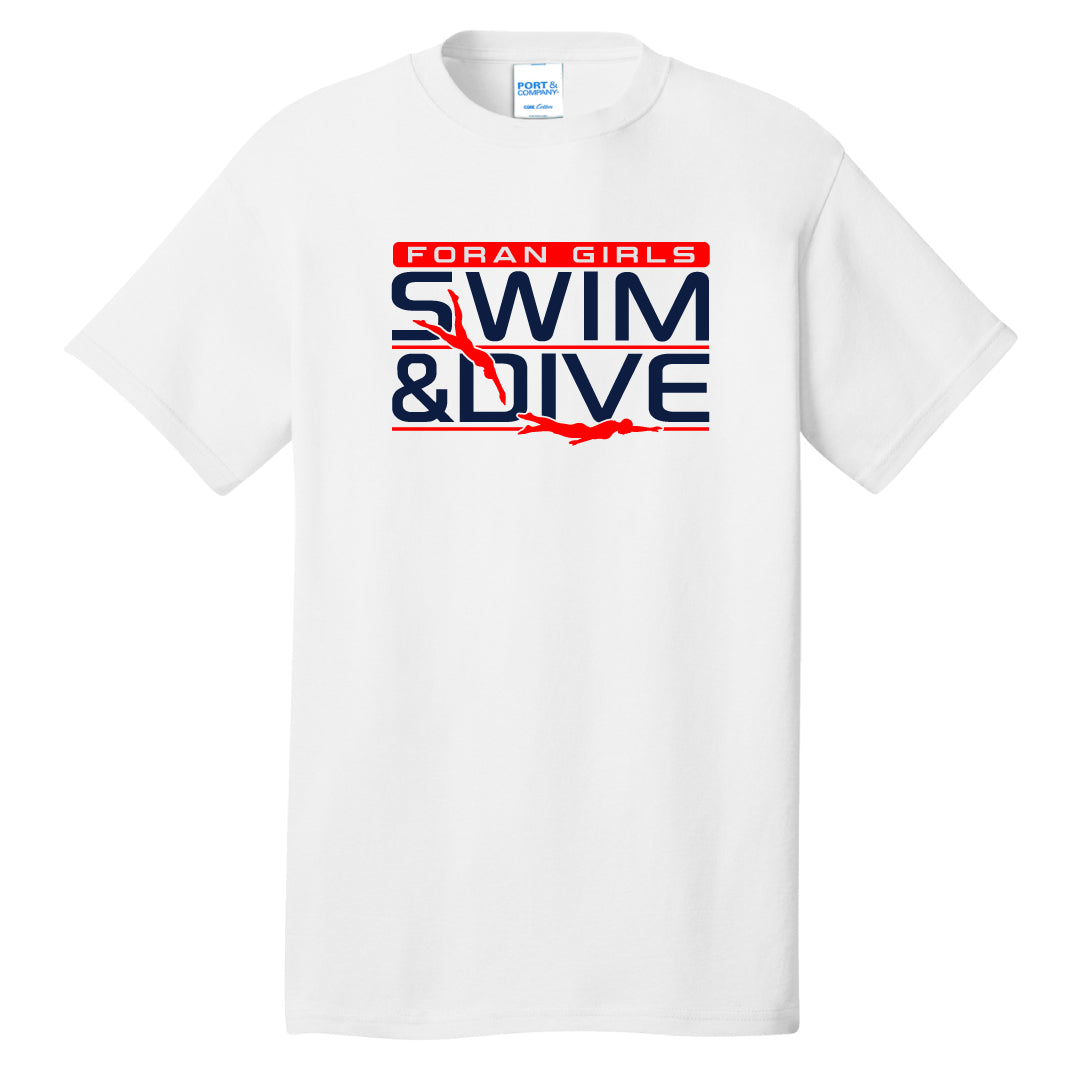 Foran Girls Swim Cotton Short Sleeve Logowear Foran Girls Swim White Adult S 
