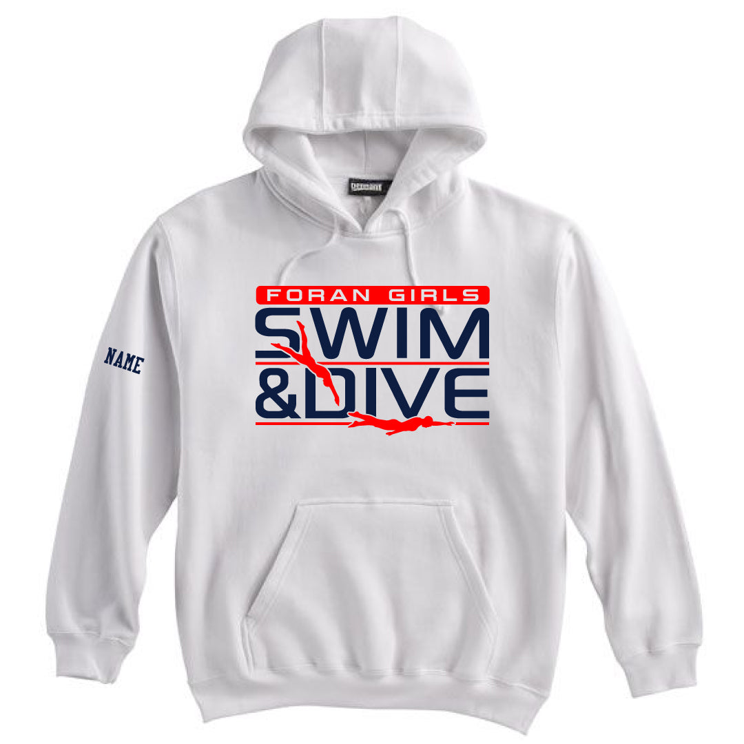 Foran Girls Swim Hooded Sweatshirt Logowear Foran Girls Swim White Adult S 