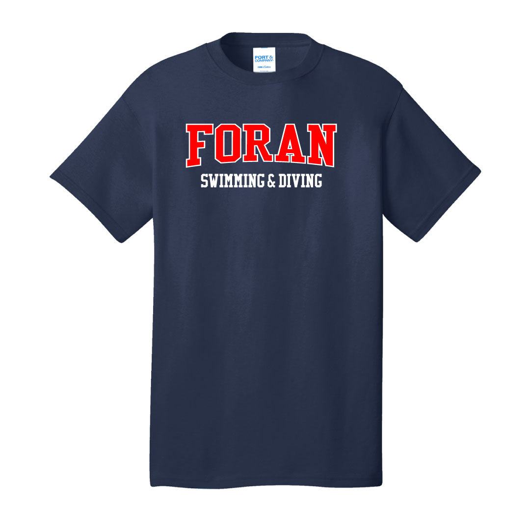 Foran Girls Swim & Dive Cotton Short Sleeve Logowear Foran Girls Swim Navy Adult S