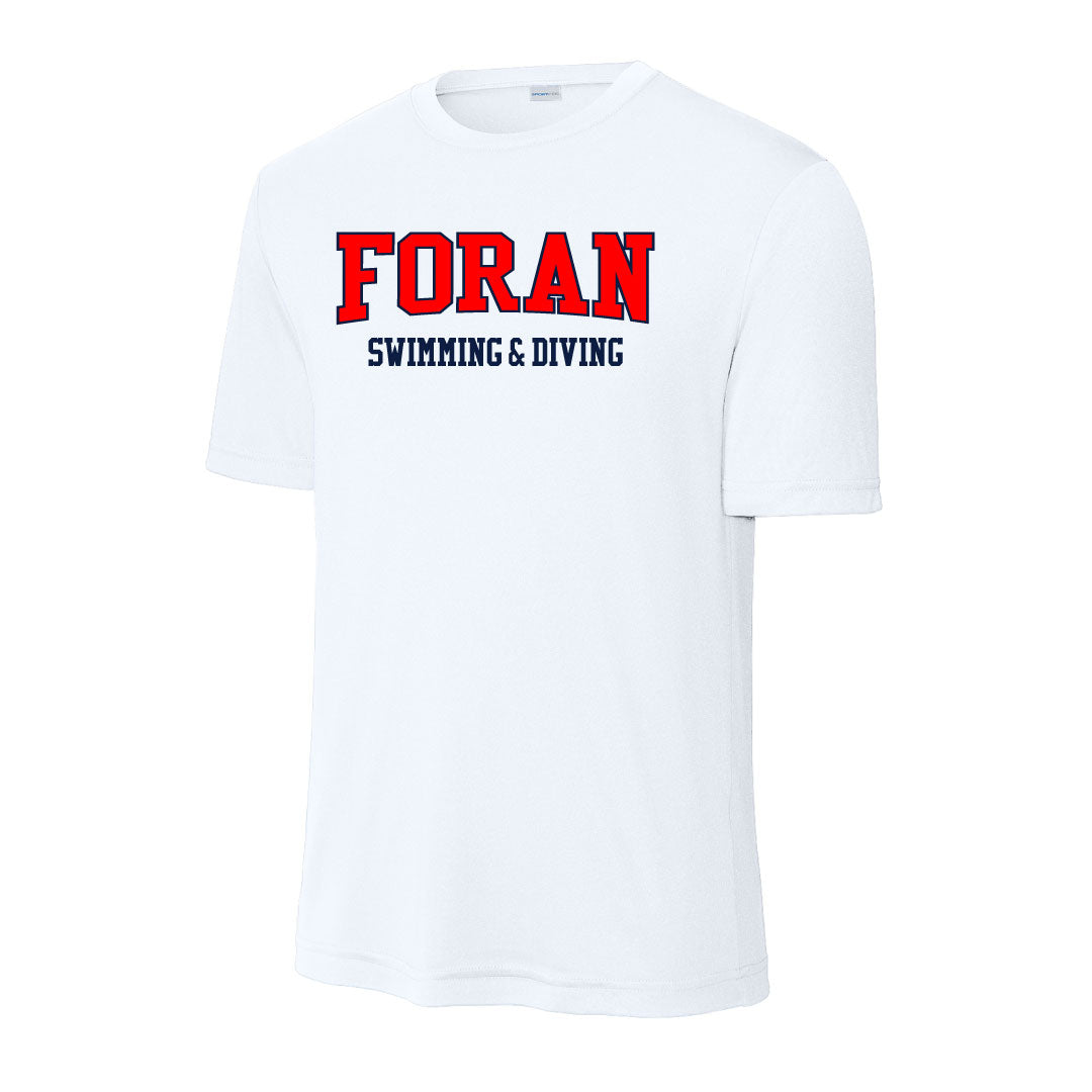 Foran Girls Swim & Dive Performance Short Sleeve Logowear Foran Girls Swim White Mens S
