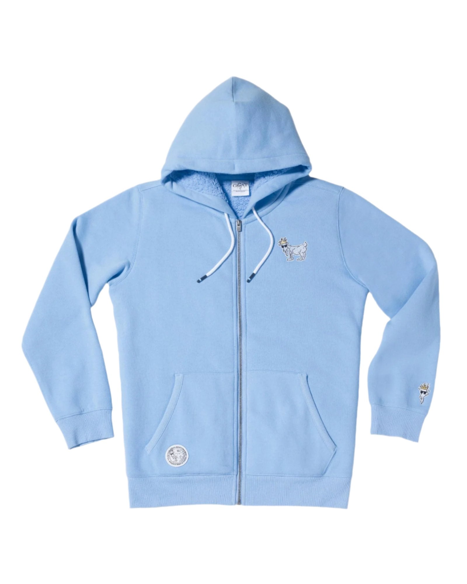 Goat USA Youth Sherpa-Lined Full-Zip Hooded Sweatshirt Apparel Goat USA Carolina Blue Youth Small