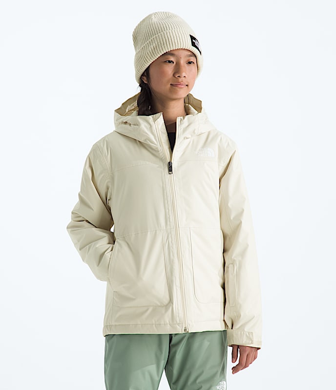The North Face Girls' Freedom Insulated Jacket Apparel North Face White Dune-QLI XSmall