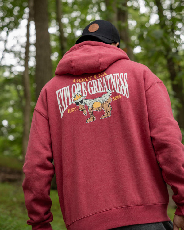 Goat USA Youth Explore Greatness Hooded Sweatshirt Apparel Goat USA Cardinal Youth XSmall