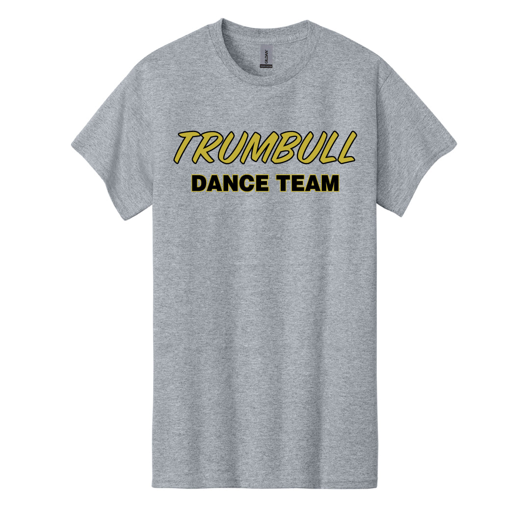 THS Dance Cotton Short Sleeve Logowear Trumbull Dance Team Sport Grey Adult S