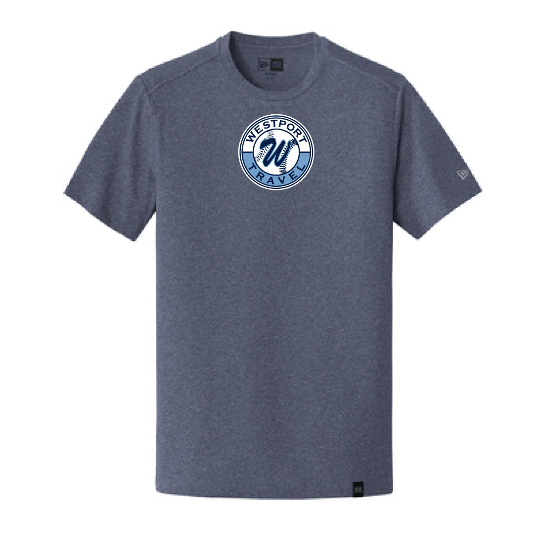 Westport Travel Baseball New Era Cotton Blend Tee Logowear Westport Travel Baseball Navy Heather Adult S 