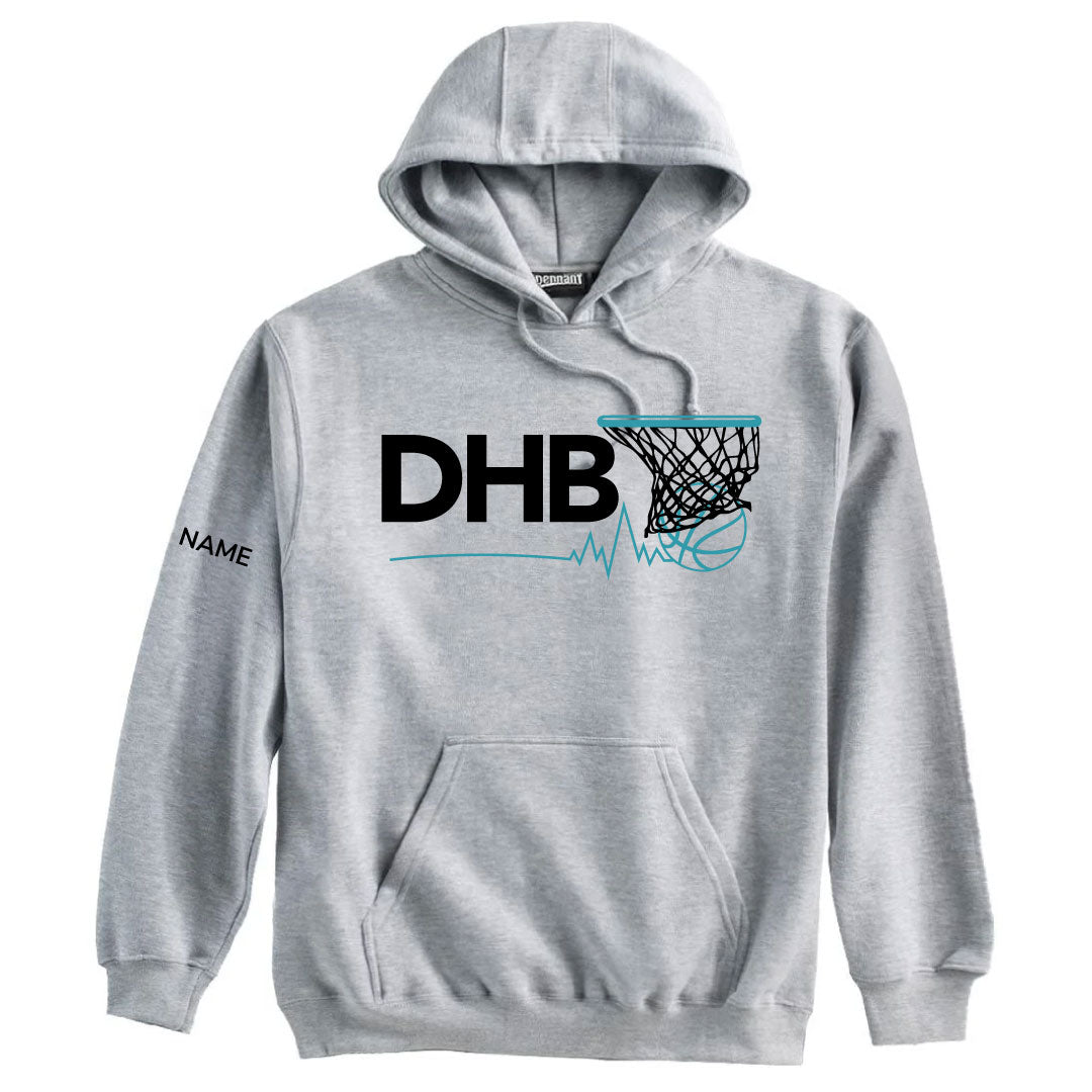 DHB Hooded Sweatshirt Logowear Dani Hoops Basketball Grey Adult XS