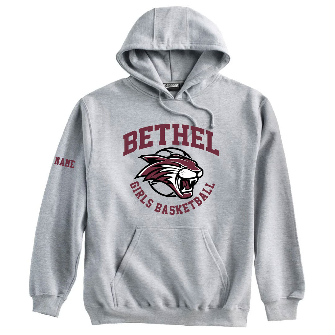 Bethel HS Girls Basketball Hooded Sweatshirt Logowear Bethel HS Girls Basketball Grey Adult XS