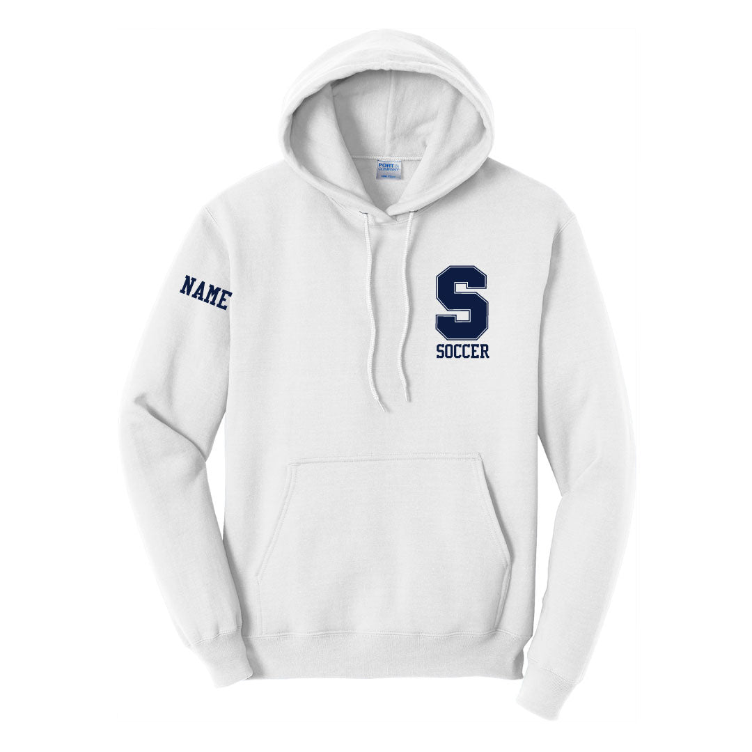 Staples Girls Soccer Fans Hooded Sweatshirt Logowear Staples Girls Soccer Fanwear White Adult S