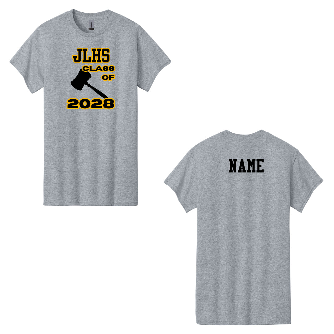 JLHS Class of 2028 Tee-1 Logowear Jonathan Law High School Class of 2028 Ash Grey Adult S