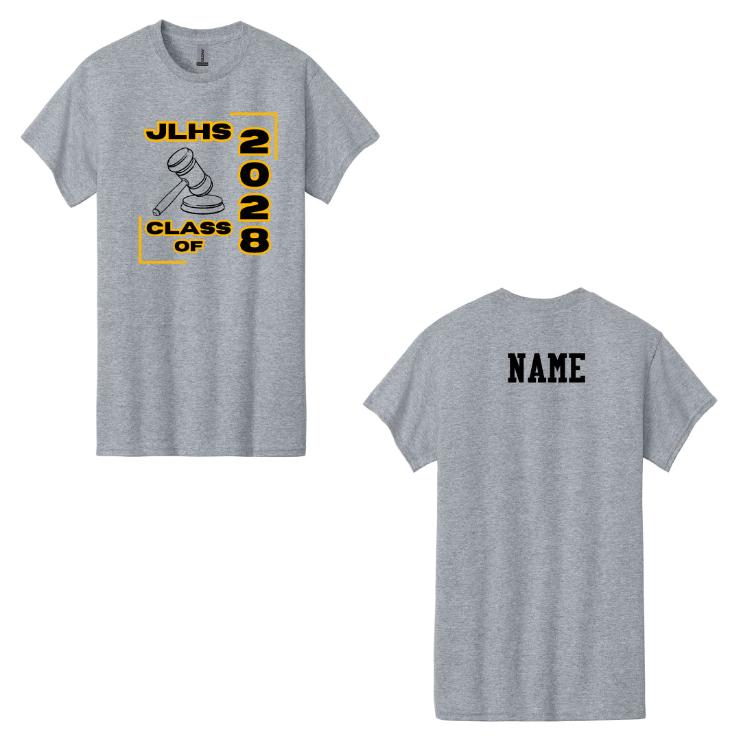 JLHS Class of 2028 Tee -2 Logowear Jonathan Law High School Class of 2028 Ash Grey Adult S