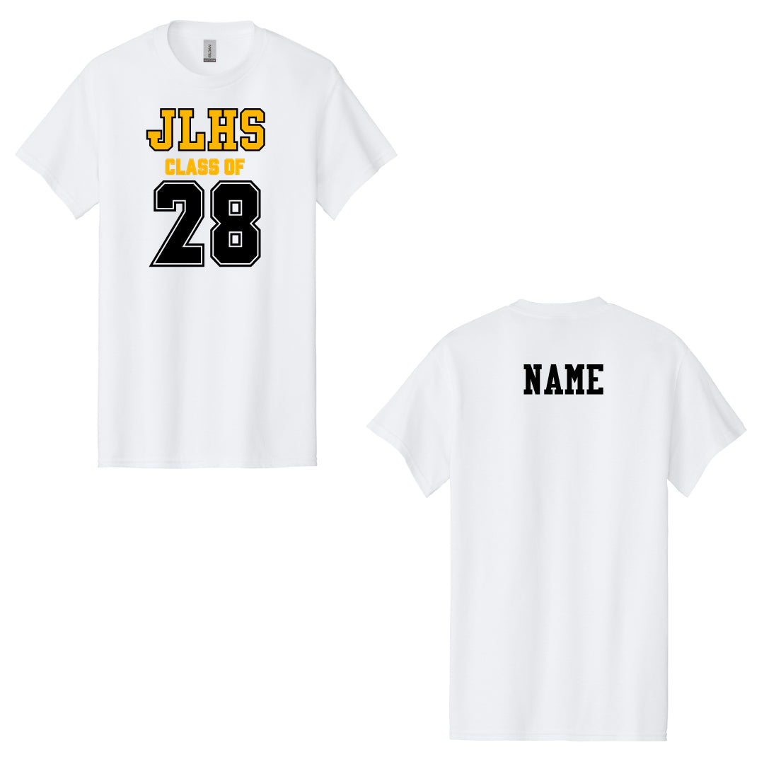 JLHS Class of 2028 Tee -3 Logowear Jonathan Law High School Class of 2028 White Adult S