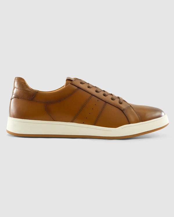 Johnnie-O Men's Topspin Oxford Leather Sneaker Footwear Johnnie-O Cognac 8 