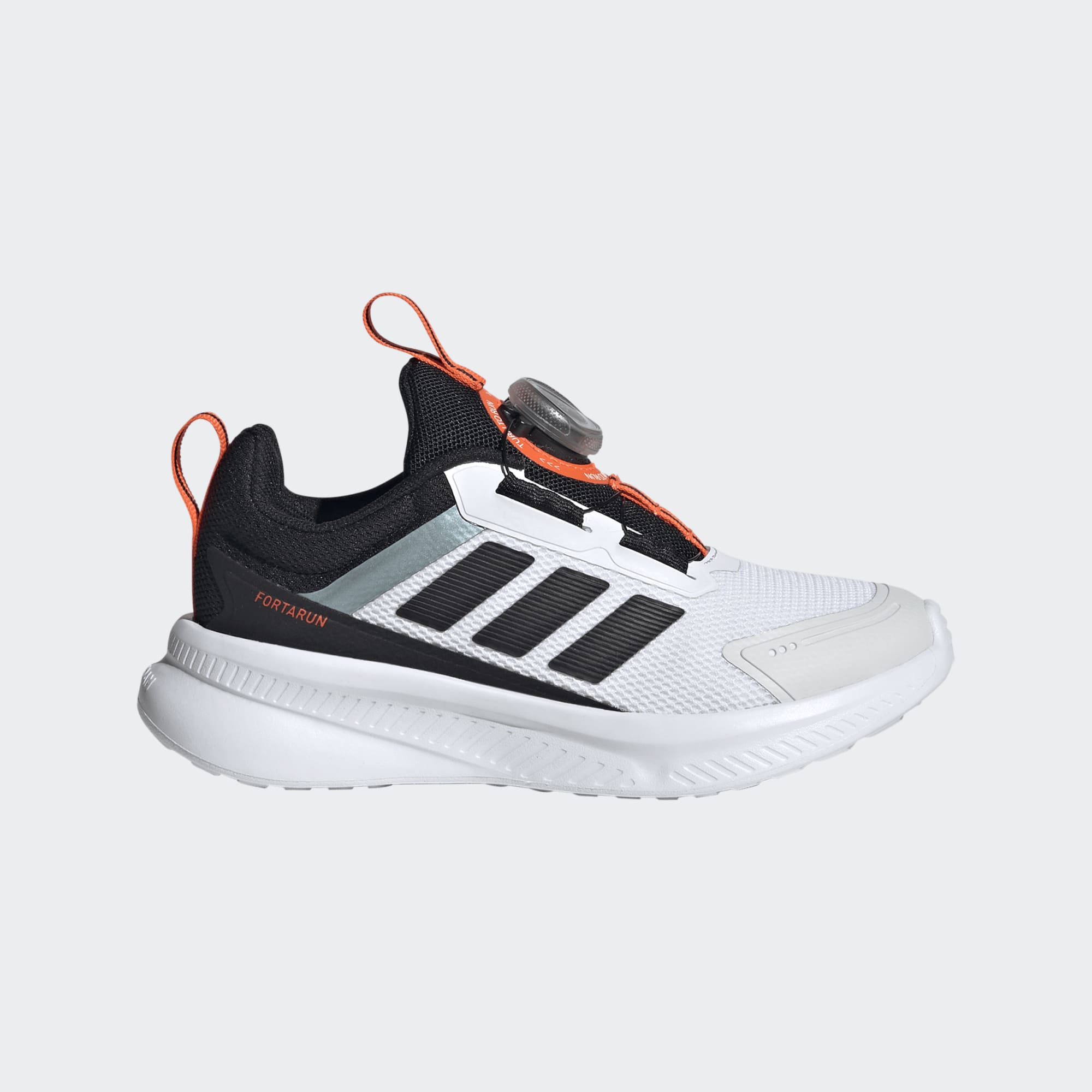 adidas Kids' FortaRun 4.0 BOA (PS) Footwear Adidas White/Black/Orange-JR5724 10.5
