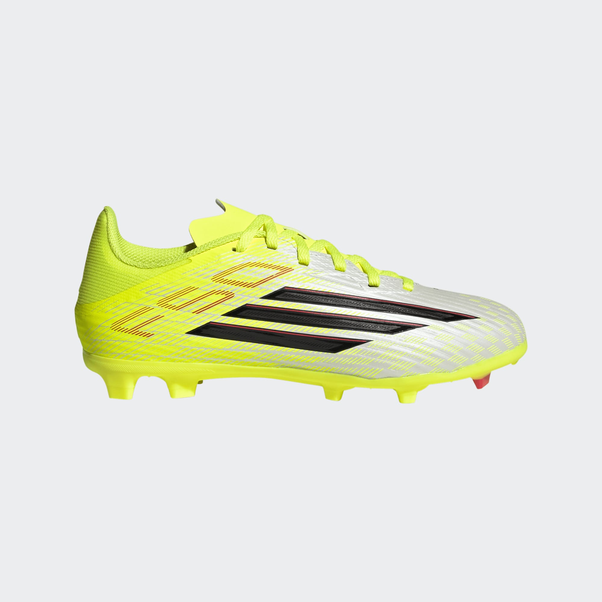 adidas Kids' F50 League FG/MG J Soccer Cleats Footwear Adidas Yellow/Core Black/Lucid Red-JR9014 13