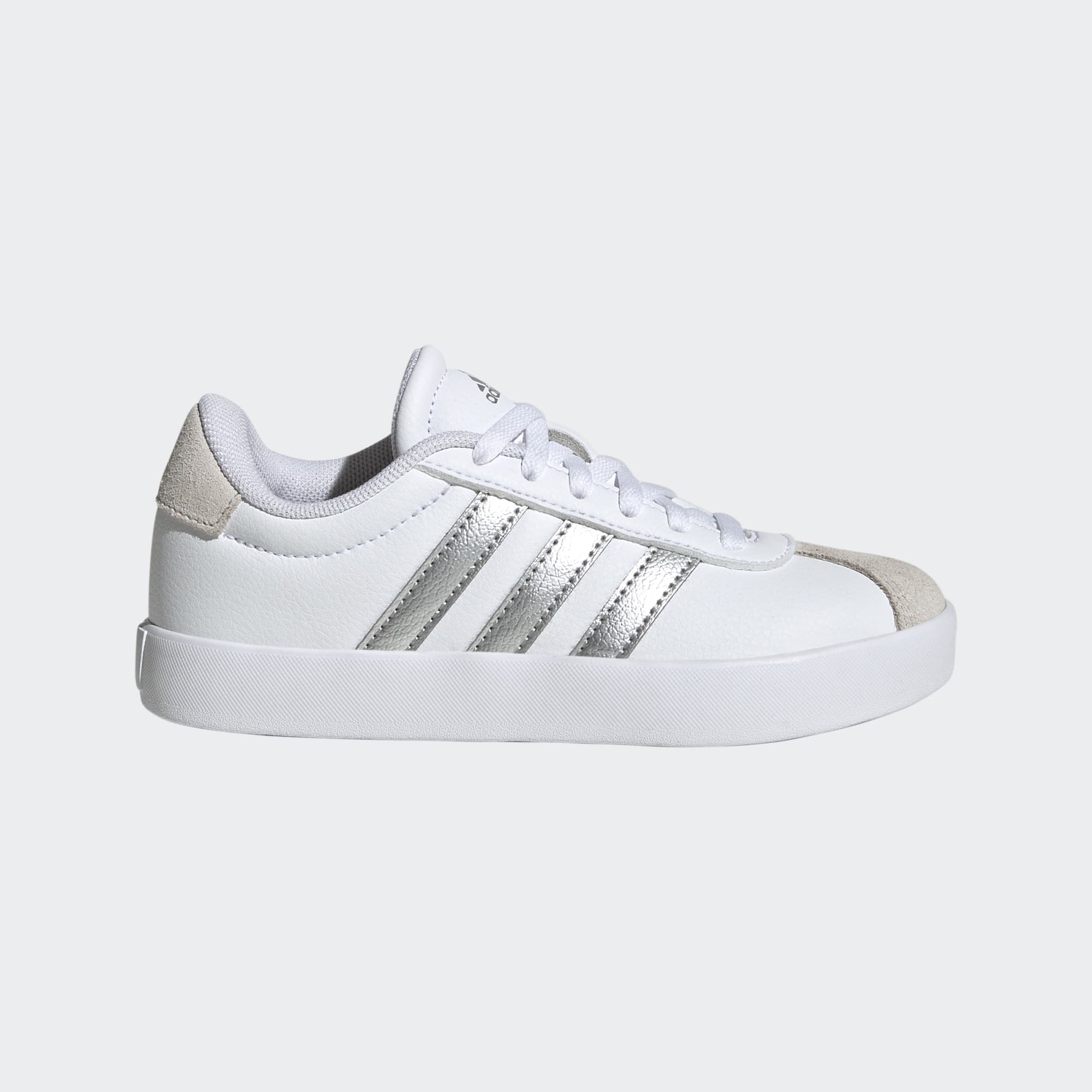 adidas Kids' VL Court 3.0 K Footwear Adidas Footwear White/Silver Metallic/Grey One-JS0876 12