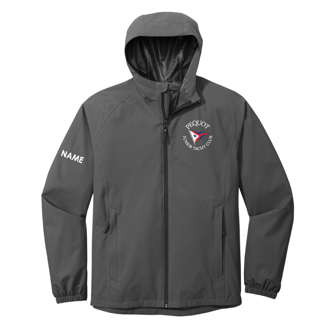 PYC Rain Jacket Logowear Pequot Yacht Club Graphite Mens XS