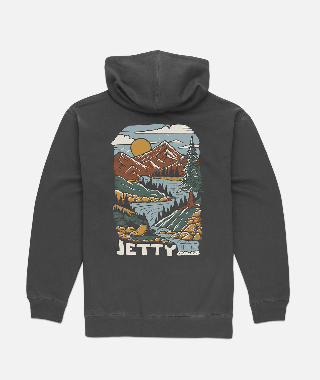 Jetty Mens Creekside Hoodie Apparel Jetty Charcoal Small 