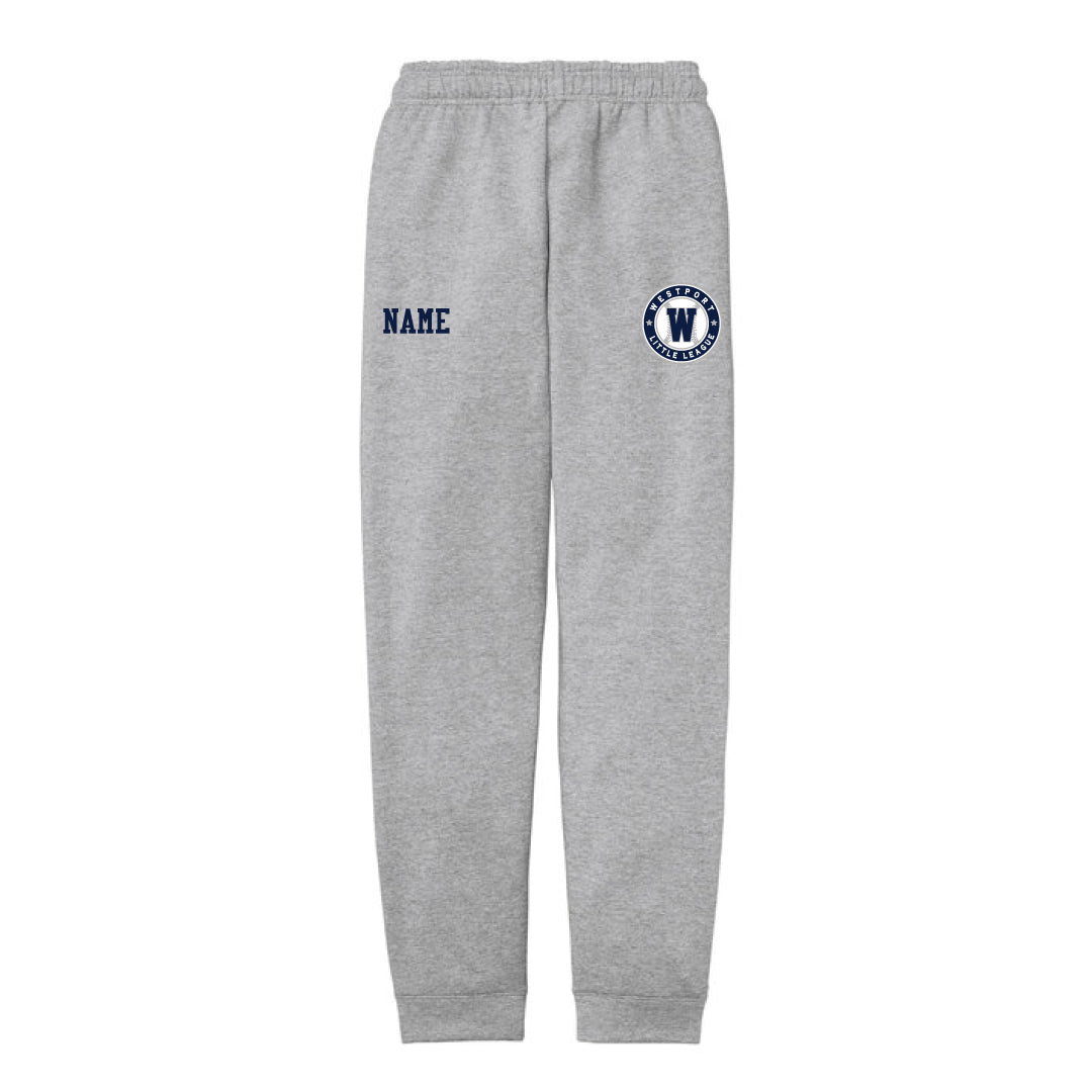 Westport LL Baseball Joggers Logowear Westport Little League Baseball Grey Youth XS