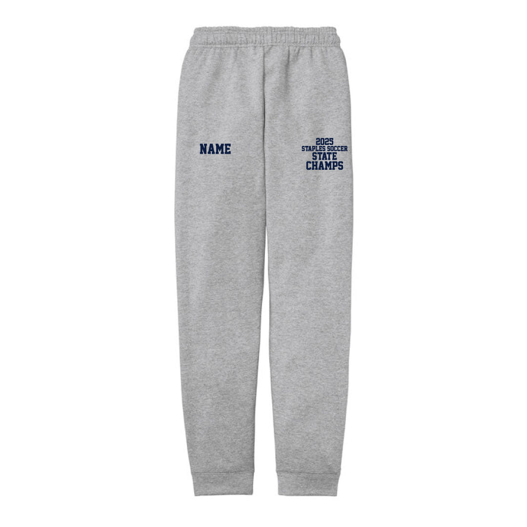 Staples Boys Soccer State Champions Joggers Logowear Staples Boys Soccer Grey Adult S