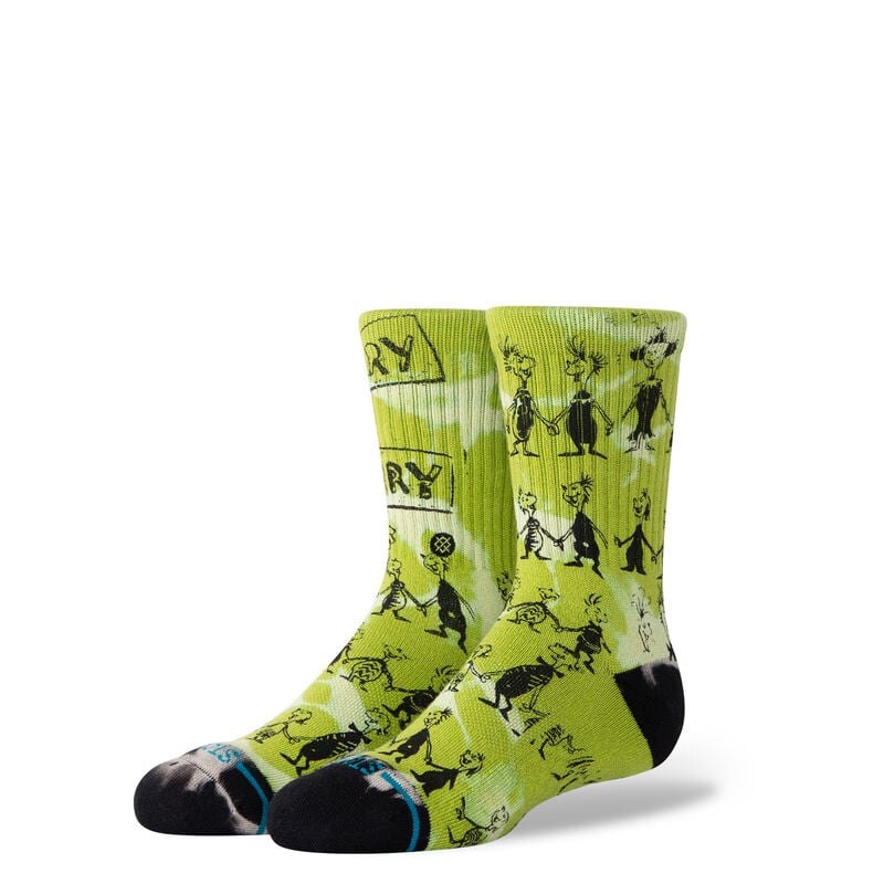 Stance Kids' Down in Whoville Crew Socks Apparel Stance Green Youth Medium