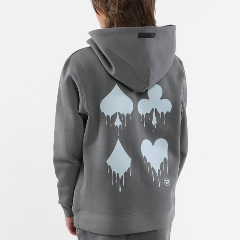 The Drip Shop Kids' King of Aces Graphic Hoodie Apparel The Drip Shop Charcoal Youth Small