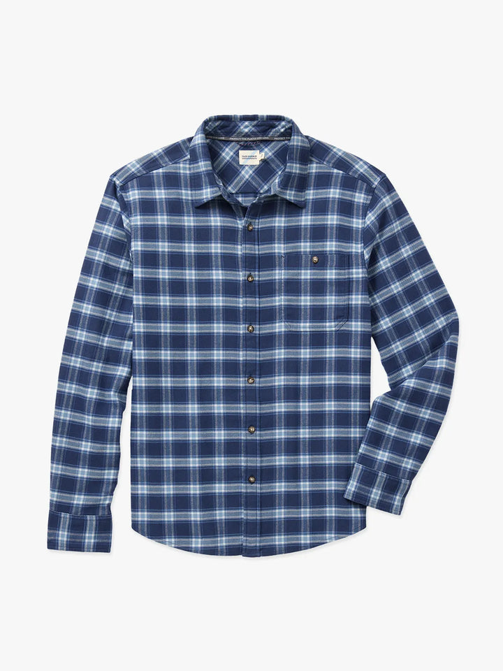 Fair Harbor Mens The Lightweight Seaside Flannel Apparel Fair Harbor Cloudy Blue Plaid-435 Small 