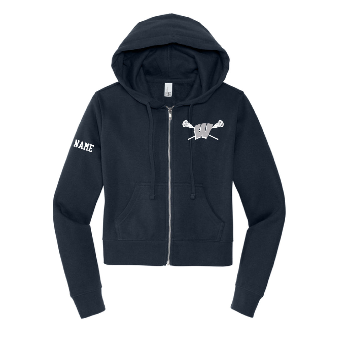 Westport PAL Girls Lacrosse Ladies Fleece Hoodie (Modest Crop) Logowear Westport PAL Girls Lacrosse Navy Ladies XS