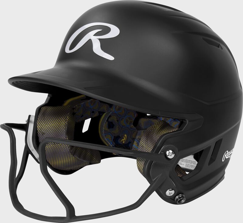 Rawlings Mach Hi-VIZ Batting Helmet w/ Viz Softball Facemask Equipment Rawlings/Easton Black Junior