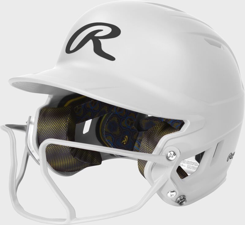 Rawlings Mach Hi-VIZ Batting Helmet w/ Viz Softball Facemask Equipment Rawlings/Easton White Junior
