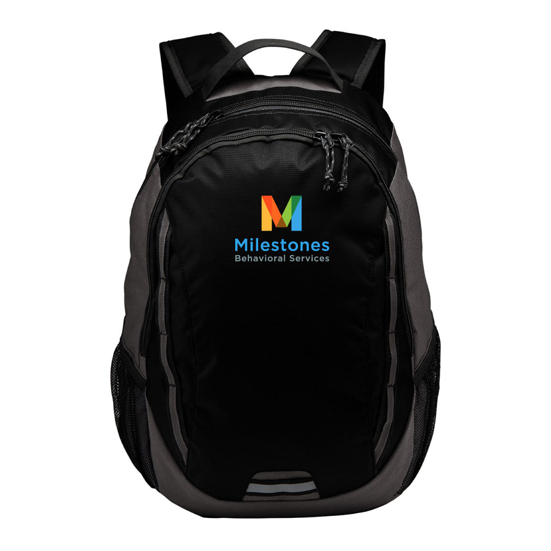 Milestones Backpack Logowear Milestones Behavioral Services Black  