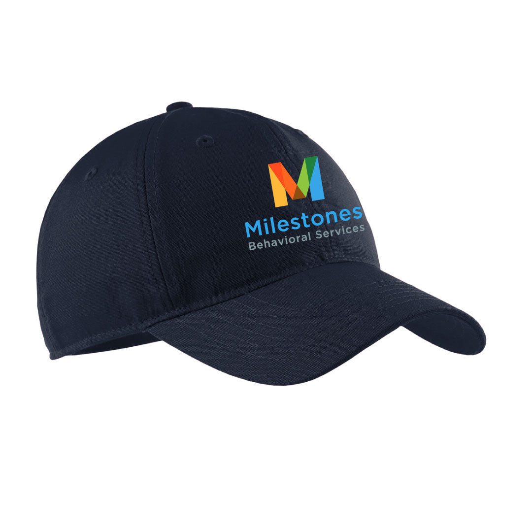 Milestones Unstructured Hat Logowear Milestones Behavioral Services Navy  