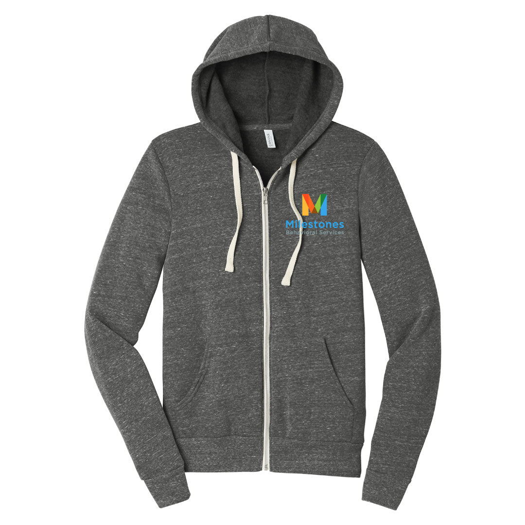 Milestones Tri Blend Full Zip Sweatshirt Logowear Milestones Behavioral Services Adult XS