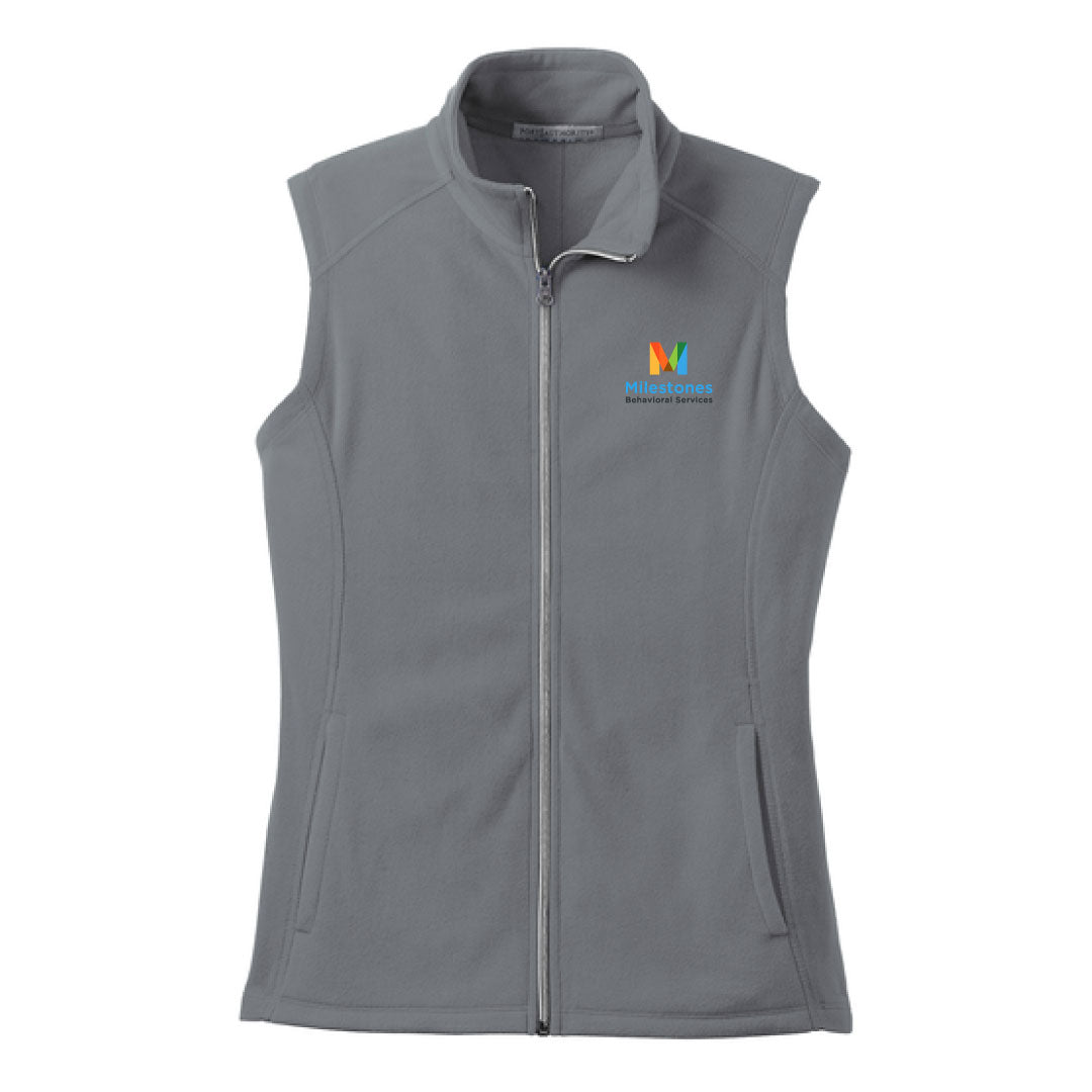 Milestones Micro Fleece Vest Logowear Milestones Behavioral Services   