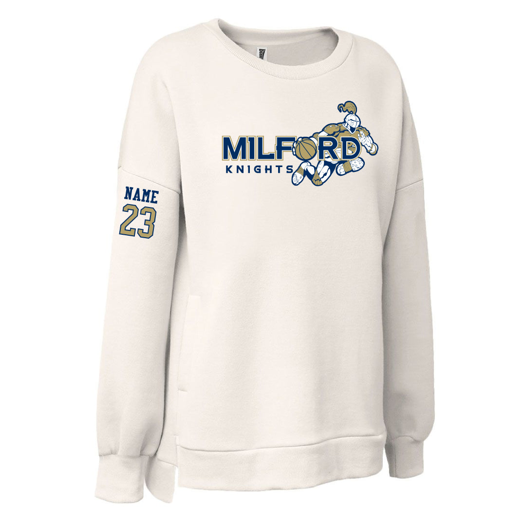 Milford Knights Basketball Women's Drop Tail Crew Logowear Milford Knights Basketball Ladies XS
