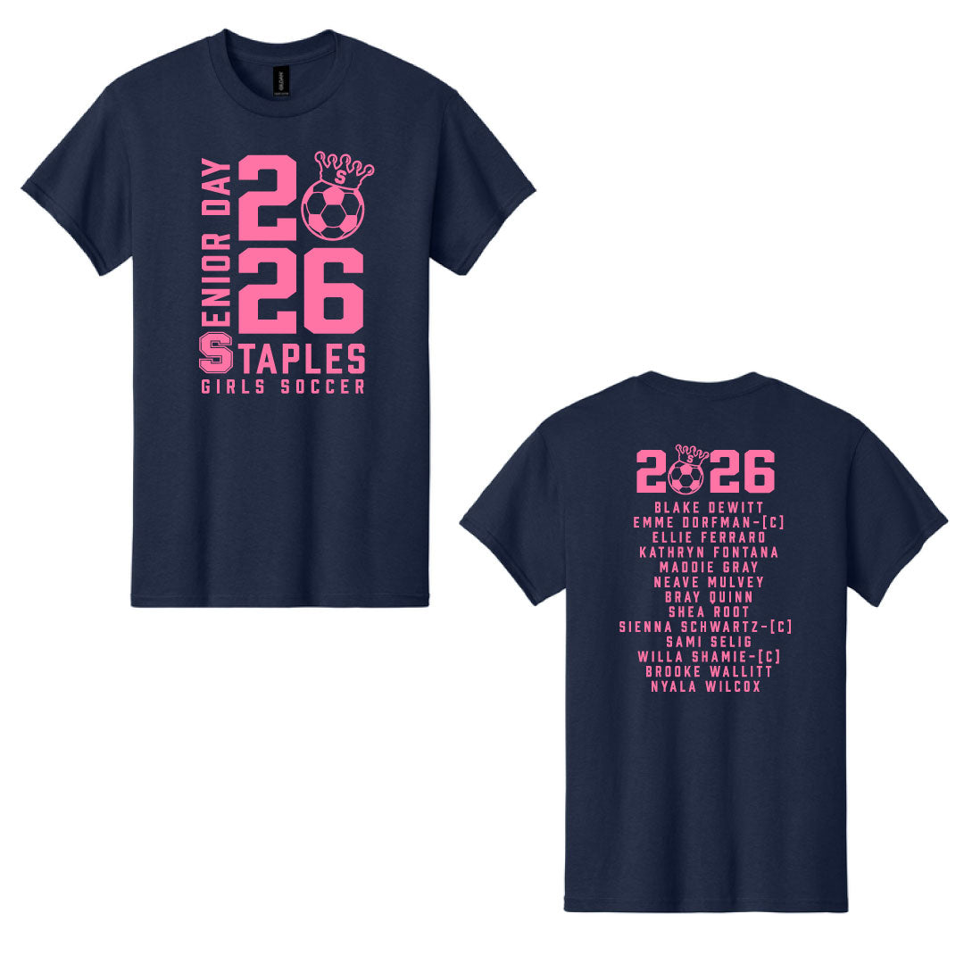 Staples Girls Soccer Team Senior Day Tees -REQUIRED Logowear Staples Girls Soccer Adult S