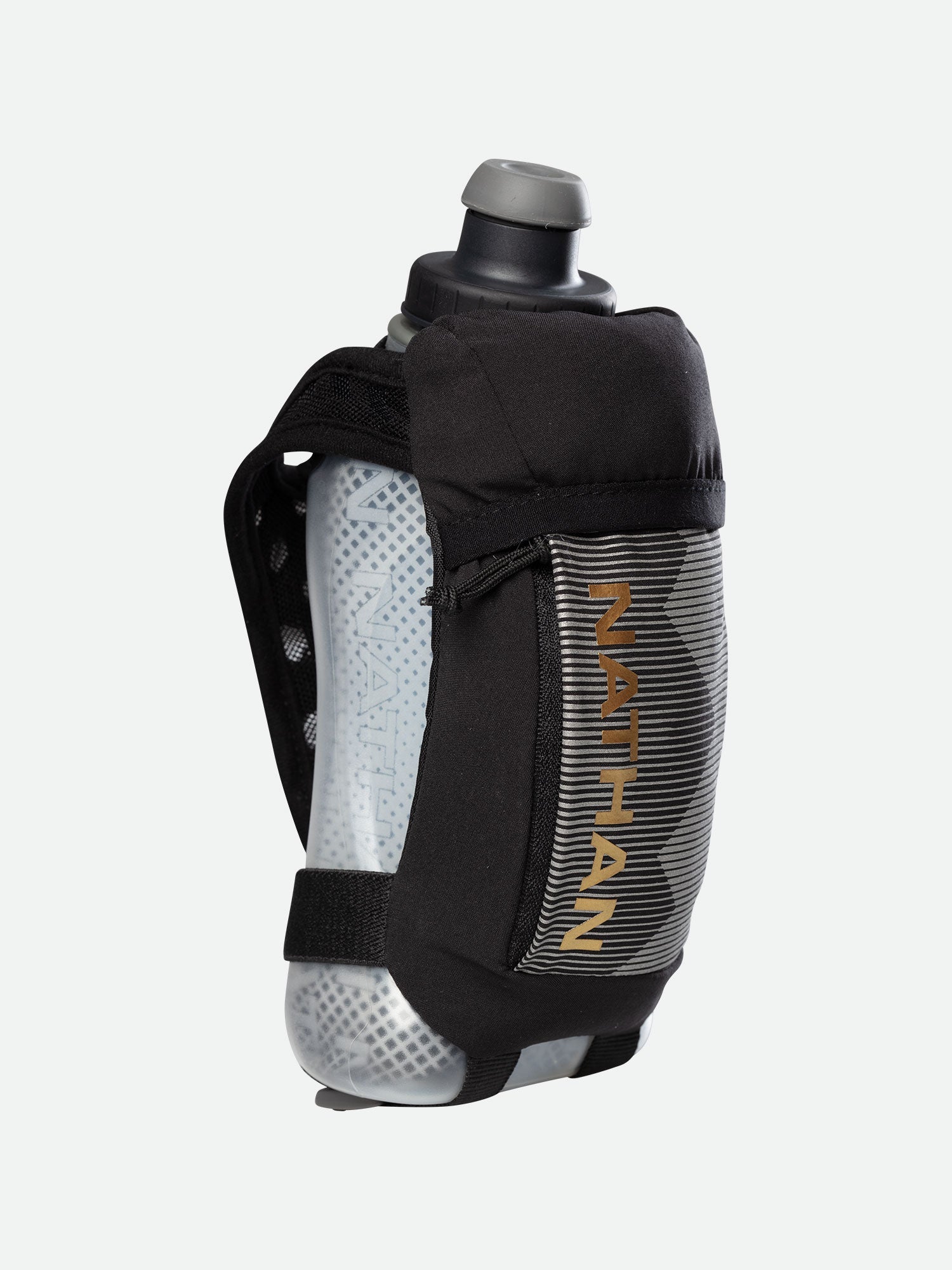 Nathan QuickSqueeze 12oz Insulated Handheld Accessories United Sports Brands Black/Gold  