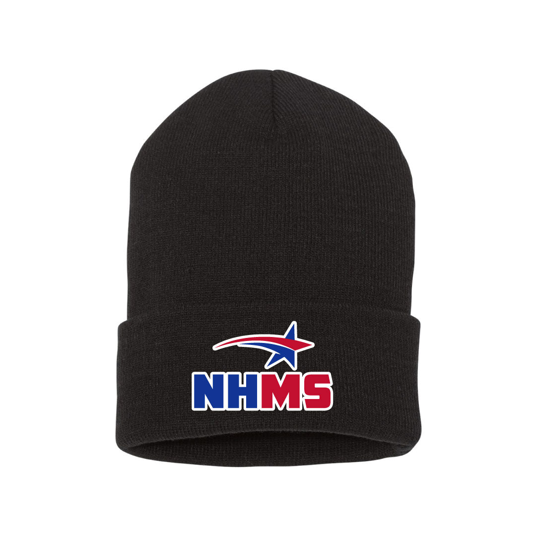 NHMS Fold Over Beanie Logowear ASF Sports & Outdoors Black