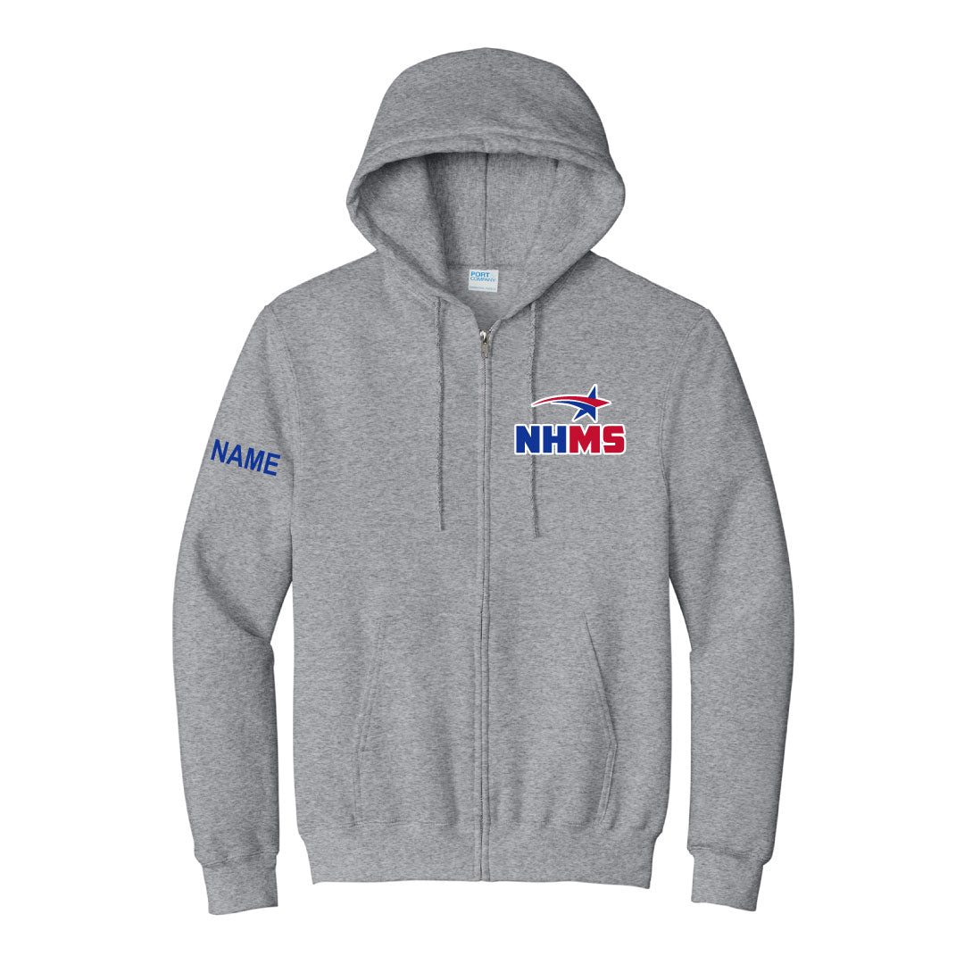 NHMS Full Zip Hooded Sweatshirt Logowear ASF Sports & Outdoors Grey Youth M