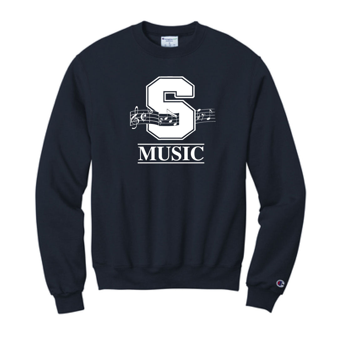 Staples Music Champion Crewneck Logowear Staples Music Navy Adult S 