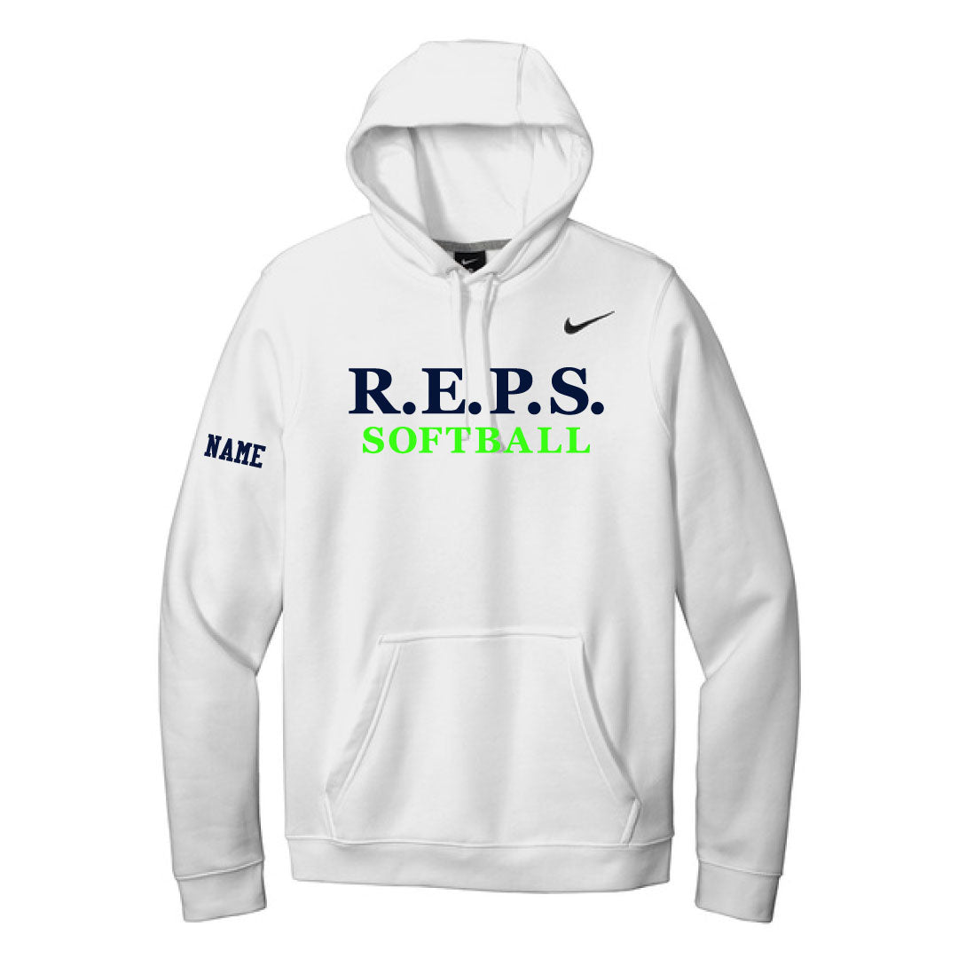 R.E.P.S. Wordmark Nike Hooded Sweatshirt Logowear R.E.P.S. White Adult S