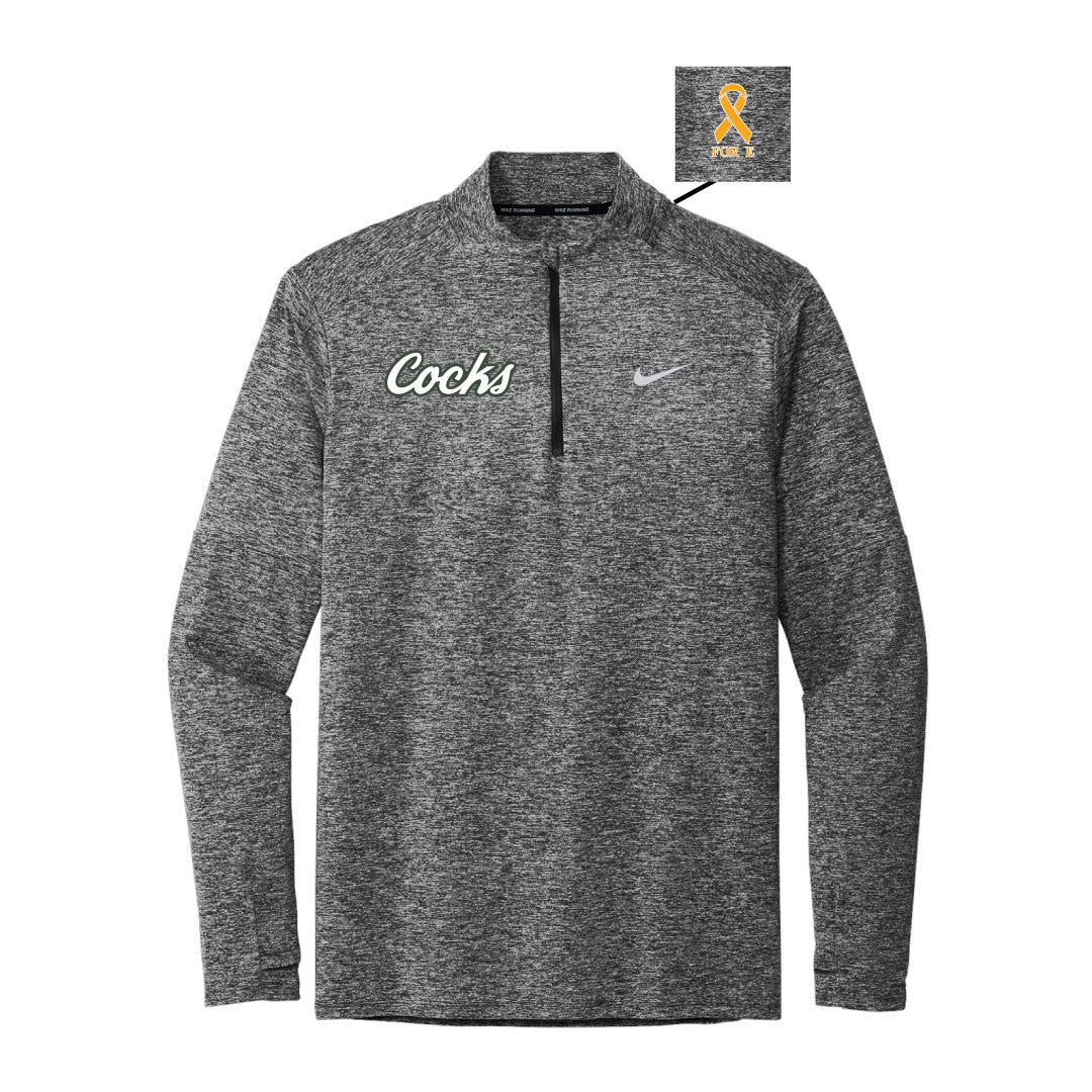 USC Rugby Black Heather Nike Dri Fit 1/2 Zip Logowear University of So. Carolina Rugby White w Green Outline Mens S