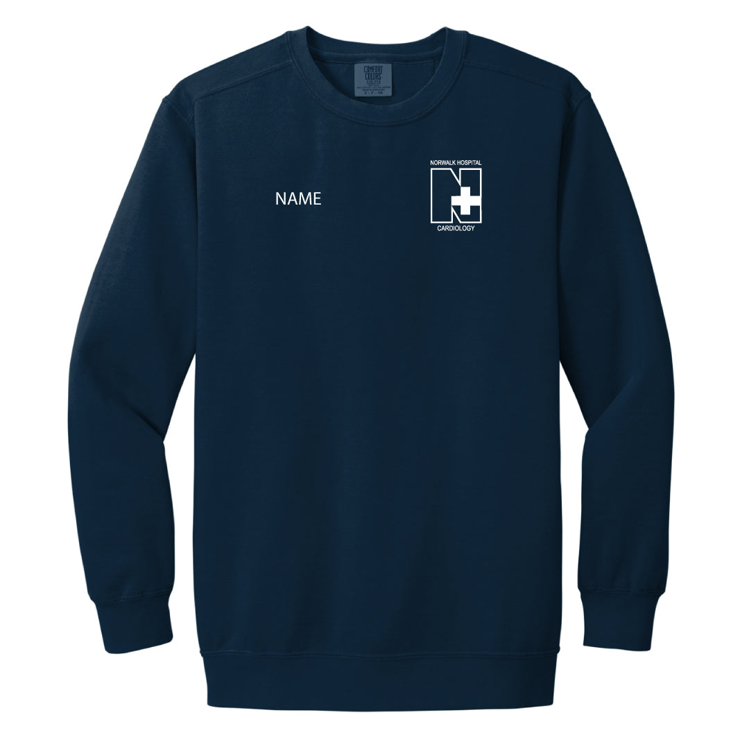 Norwalk Hospital Cardiology Comfort Colors Crewneck Sweatshirt Logowear Norwalk Hospital Cardiology Navy Adult S 