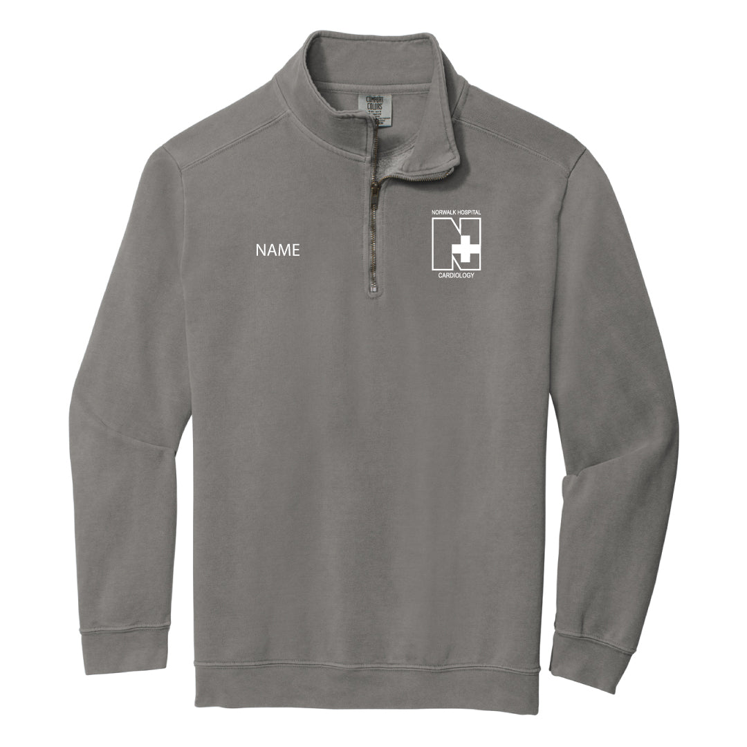 Norwalk Hospital Cardiology Comfort Colors 1/4 Zip Sweatshirt Logowear Norwalk Hospital Cardiology Grey Adult S 